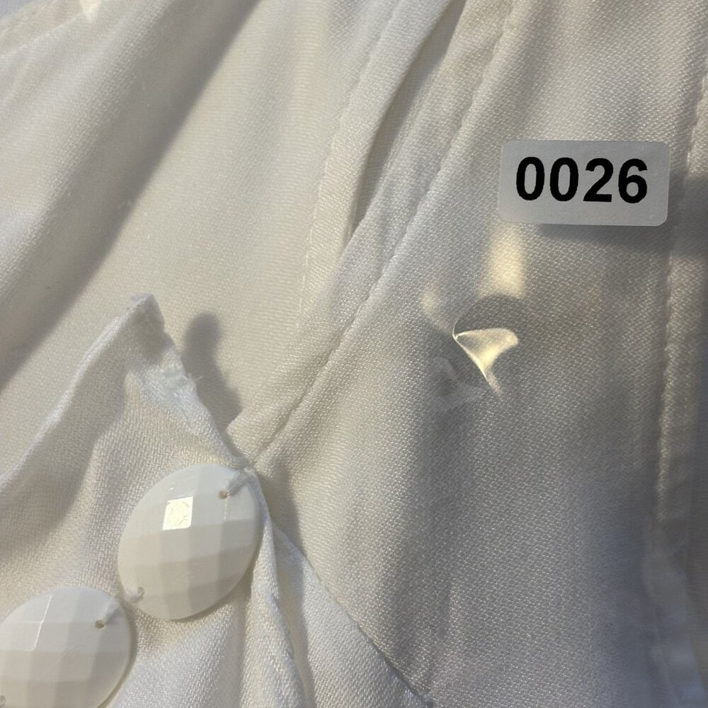 Charles Chang-Lima White Sleeveless Asymmetrical Dress With Button Back & Jewel - Picture 13 of 13